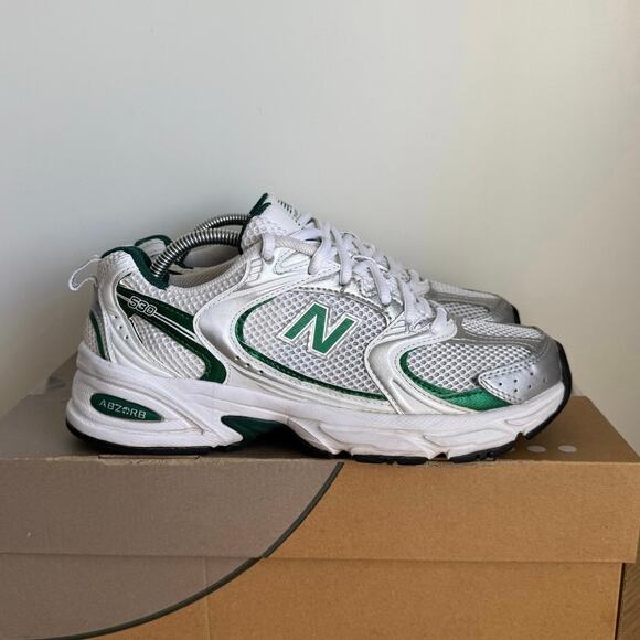 New Balance 530 Green/White/Silver Sneakers- Sz 5.5 Y- W 7 - Picture 5 of 14